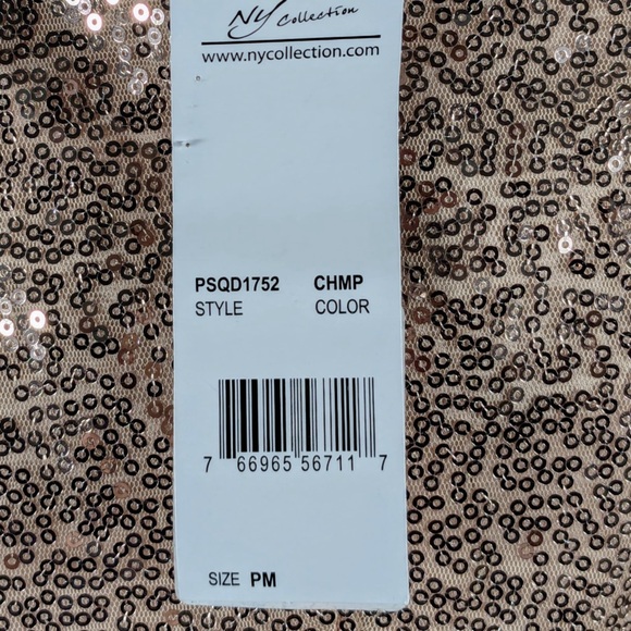 NWT NY Collection Petites Sequined Flutter Sleeves Cocktail Dress - PM - Picture 7 of 8